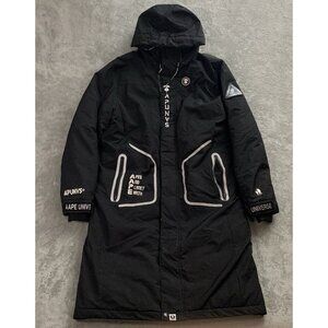 A Bathing Ape Jacket Mens 3XL Black APUNVS Parka Streetwear Aape Full Zip Snow